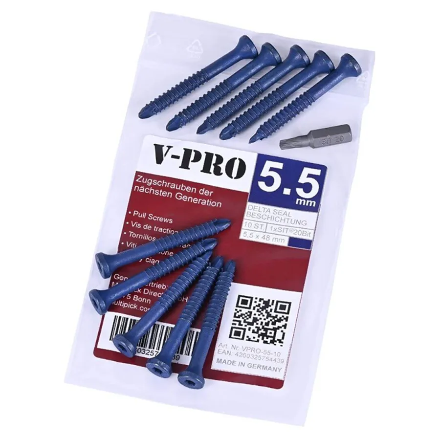 V-PRO Kerntrekschroeven 5,5 x 48 mm – 10 stuks