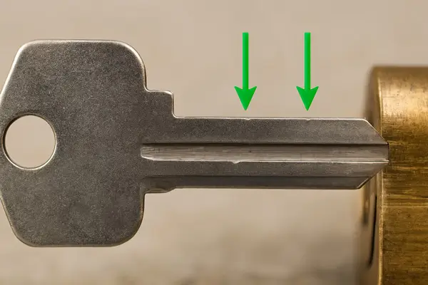 Impressioning sleutel met markeringen