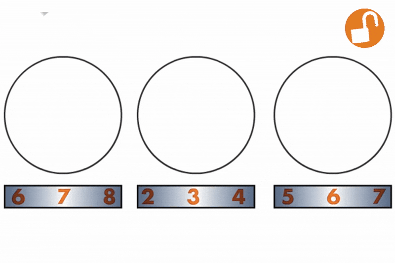 Animatie die toont hoe de decoder langs de schijfrand glijdt en de inkeping vindt