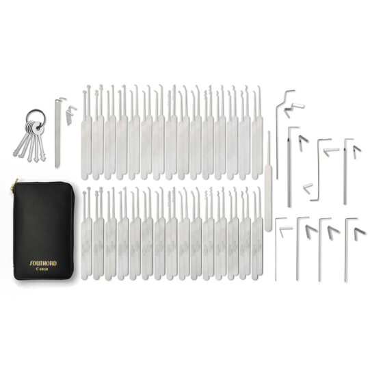 75-delige lockpick set met dunne picks, spanningsgereedschap en luxe lederen etui