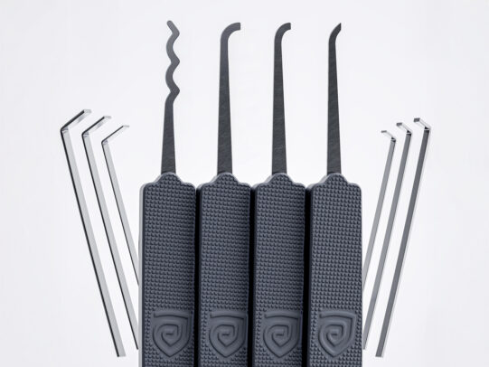 lockpick set van 410 rvs door Grimgo voor Europese sloten